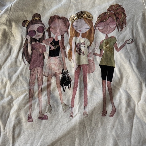 Place White Tee with Stylish Friends Graphic - Picture 3 of 4
